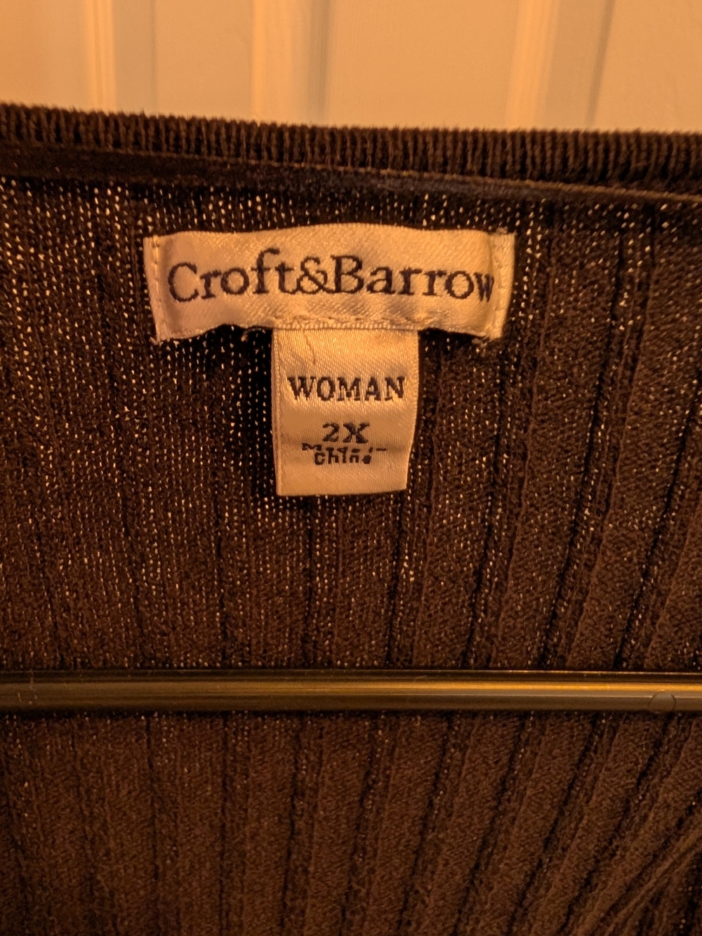 Croft & Barrow Black Ribbed Sweater